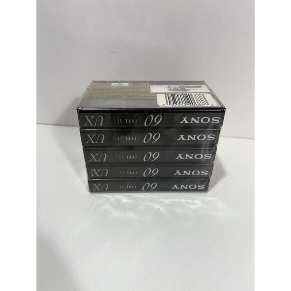 5 Pack SONY UX 60 Blank Cassette‎ Tape Type II High Bias BRAND NEW Sealed - Picture 2 of 5